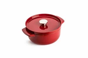 product image - Каструля чавунна з кришкою KitchenAid, об'єм 3,3 л, червоний