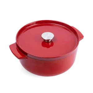 product image - Каструля чавунна з кришкою KitchenAid, об'єм 5,2 л, червоний