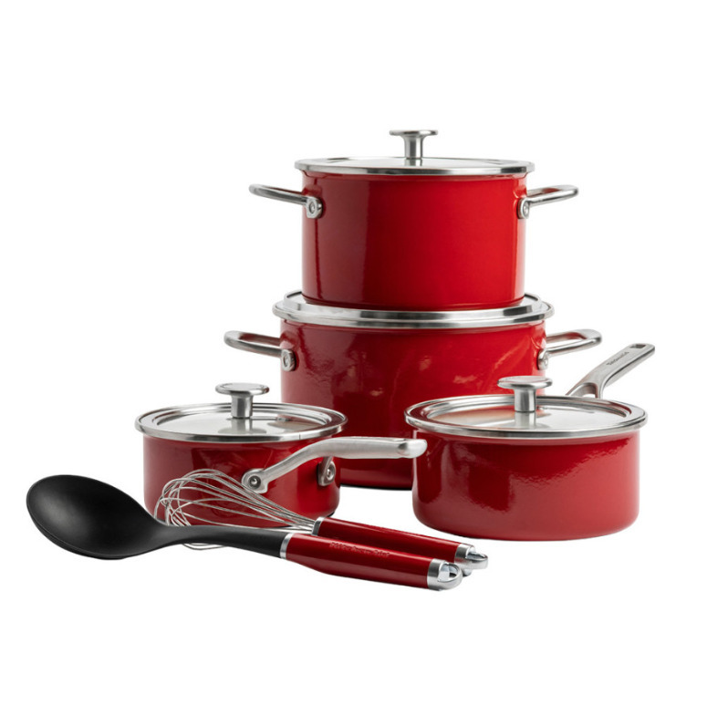 product image - Набор посуды кухонной KitchenAid Steel Core, красный, 6 шт