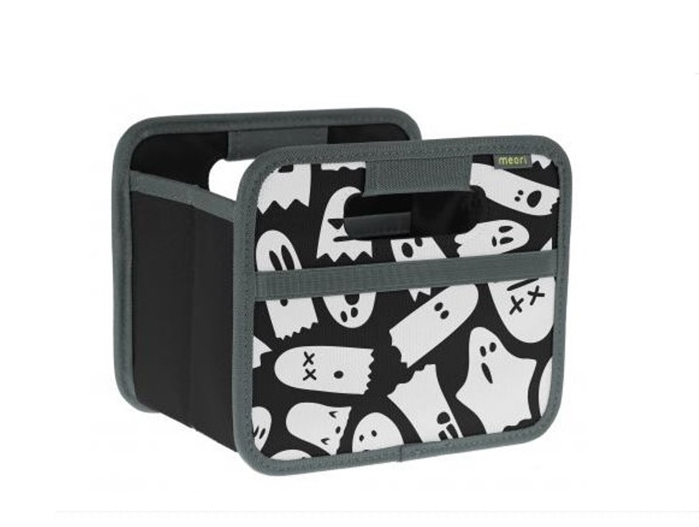 product image - Складаний короб для зберігання міні Meori, 16,5x14x12,5 см, чорний з білими привидами