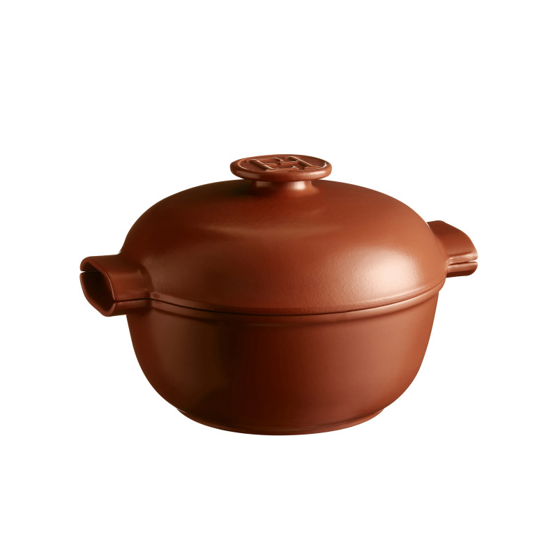 product image - Кастрюля с крышкой керамическая индукционная Emile Henry DELIGHT, объем 4 л, терракотовый темный