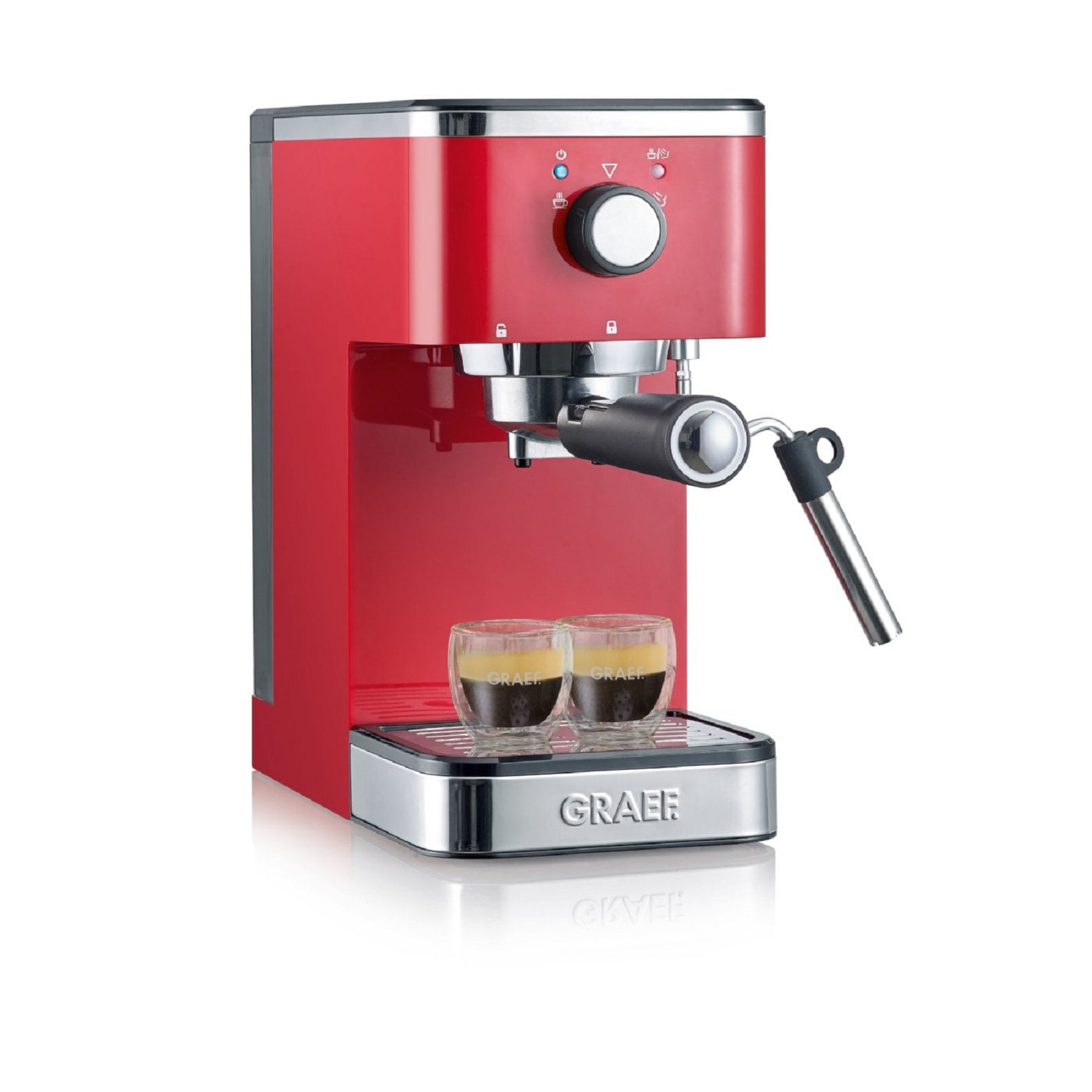 product image - Кавомашина GRAEF ESPRESSO MACHINE 28,5х14х28,5 см, червоний