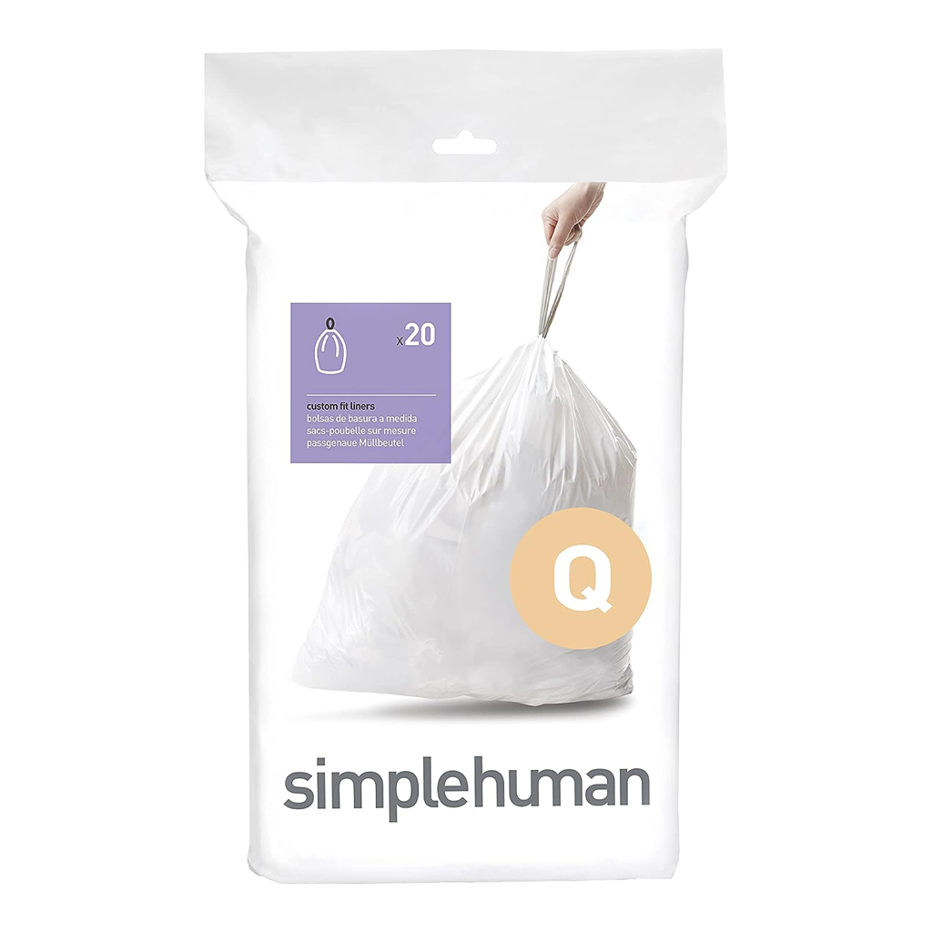 product image - Набір пакетів для сміття Simplehuman "Q", об'єм 50-60 л, 20 шт, білий