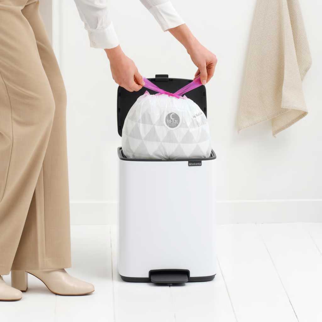 Бак для сміття Brabantia Bo Pedal Bin, об'єм 12 л, білий
