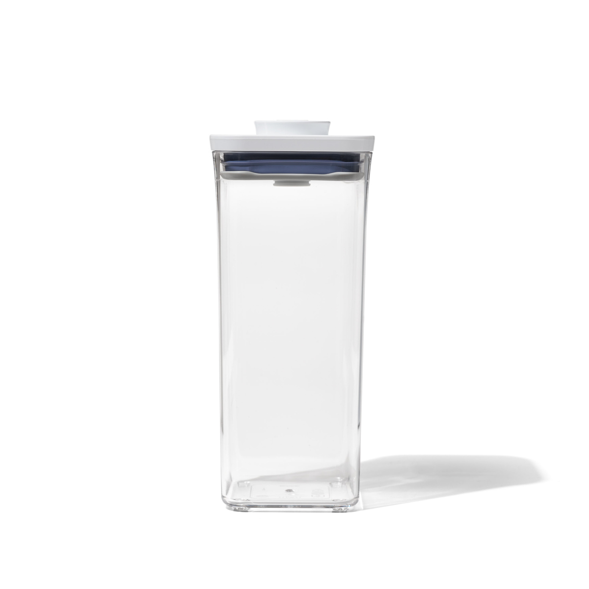 product image - Емкость для хранения с всплывающей кнопкой OXO FOOD STORAGE, 10,5х10,5х24 см, объем 1,6 л, прозрачный с белым