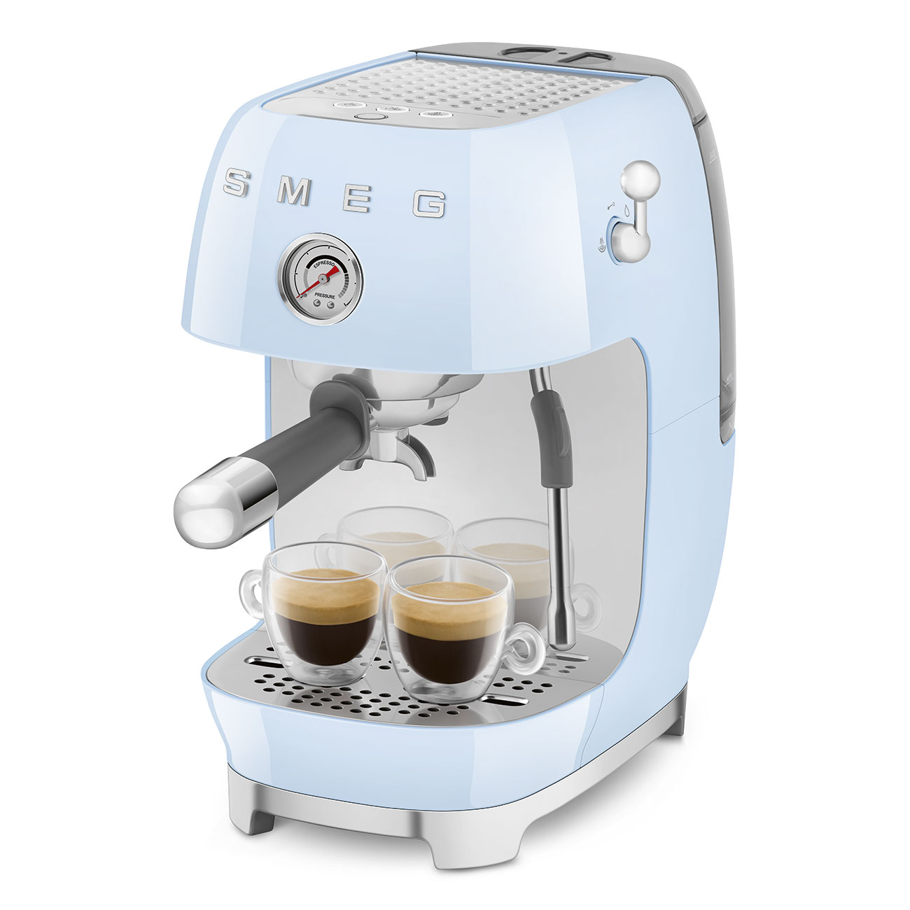 Кавоварка еспресо Smeg 50 Style, 36,4x20,5x29,5 см, блакитний