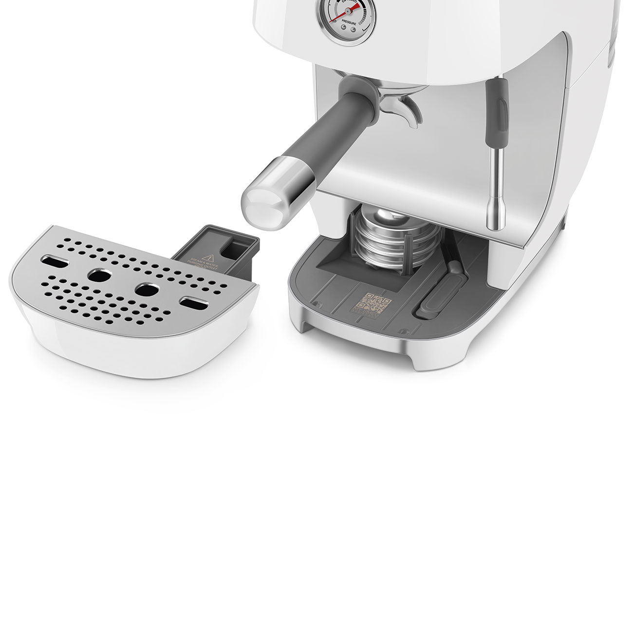 Кавоварка еспресо Smeg 50 Style, 36,4x20,5x29,5 см, білий