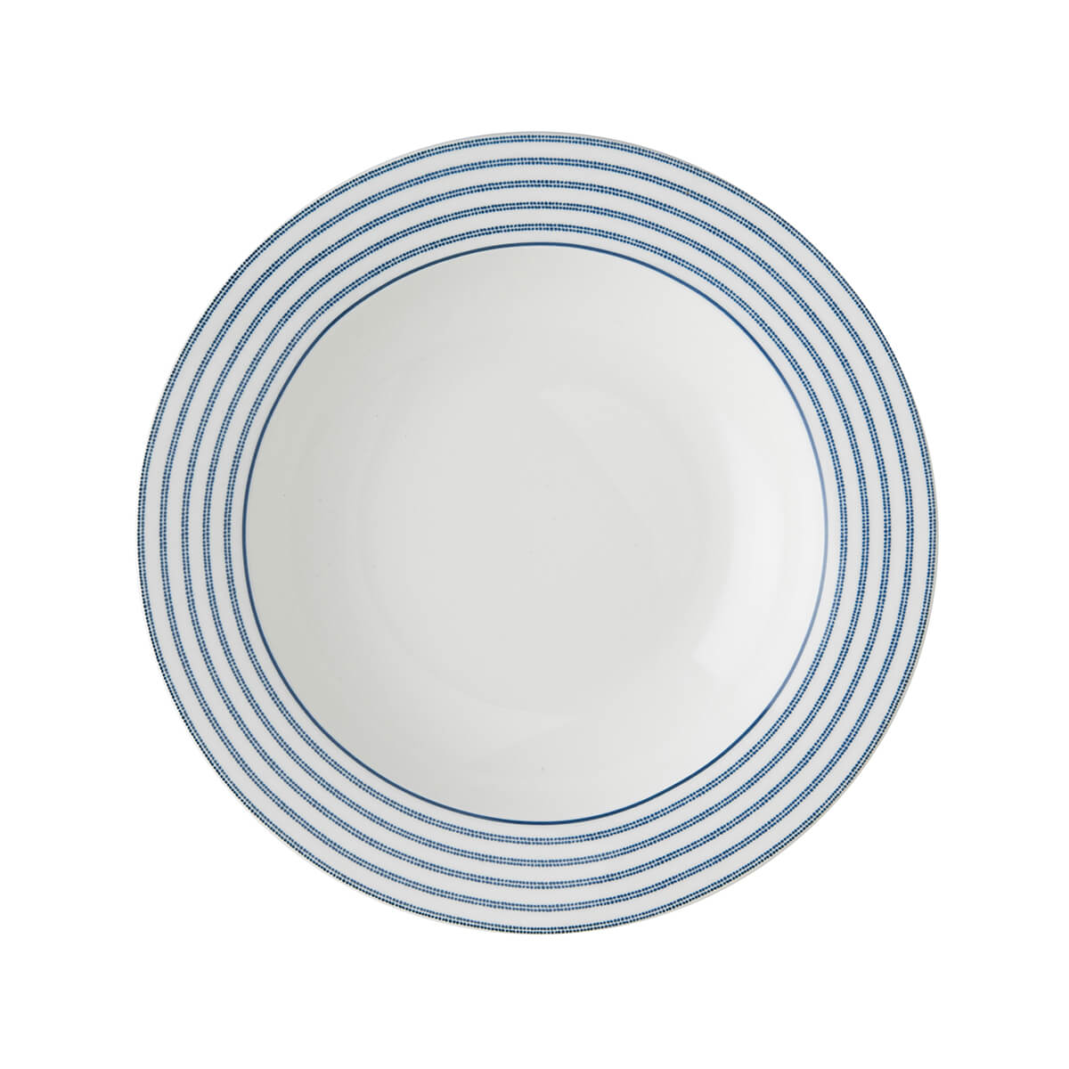 product image - Тарелка глубокая фарфоровая Laura Ashley BLUEPRINT, 22 см, белый в синюю полоску