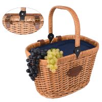 product image - Корзина для пикника Les Jardins de la Comtesse EMPTY BASKETS, размеры 48 x 29 x 27 см, коричневый с синим