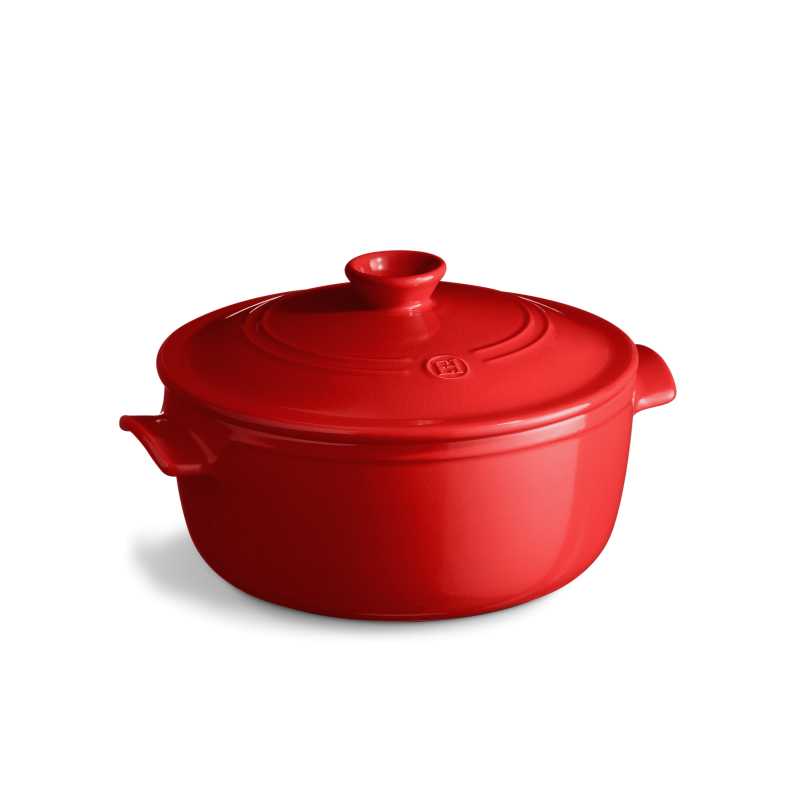 product image - Кастрюля керамическая с крышкой Emile Henry Cookware, объем 4 л, красный