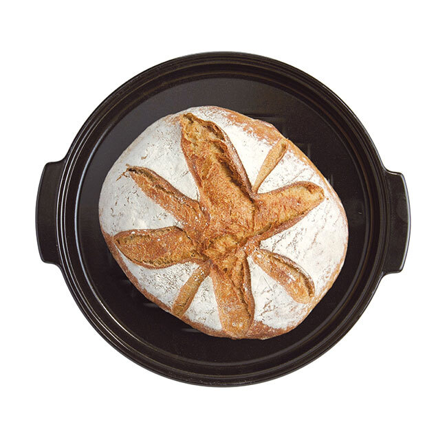 Форма для випікання хліба кругла з кришкою Emile Henry SPECIALIZED COOKING, кераміка, 32,5x29,5x14 см, чорний