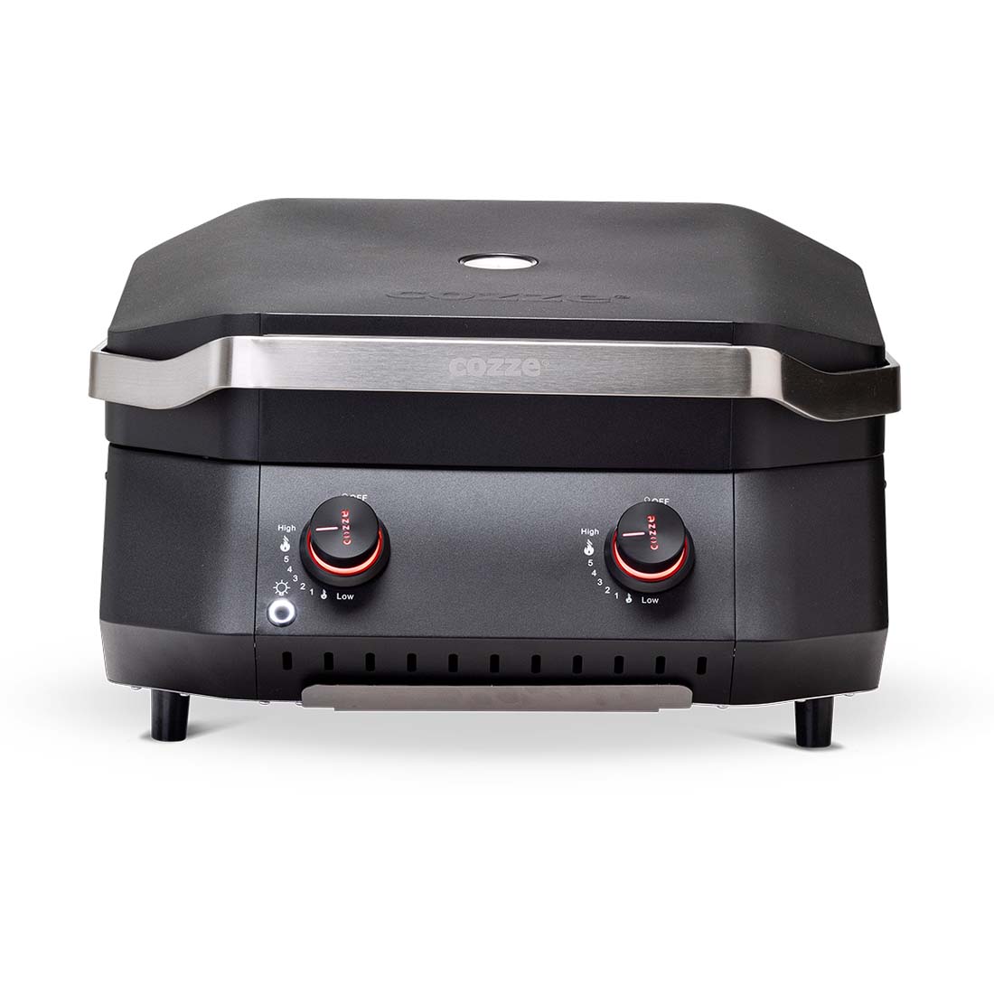 product image - Гриль-планча газовий з двома пальниками Cozze G-500, 59,7×58,9×37,8 см, чорний
