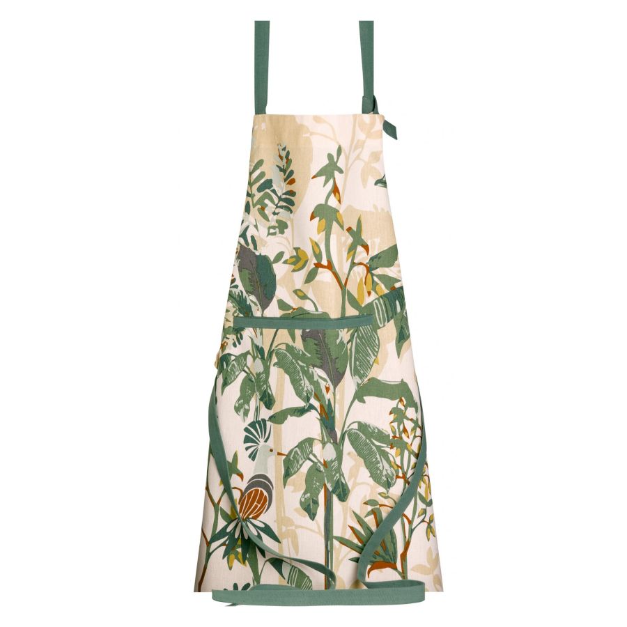 product image - Фартук Winkler RAJA, 82x72 см, бежево-зеленый с рисунком