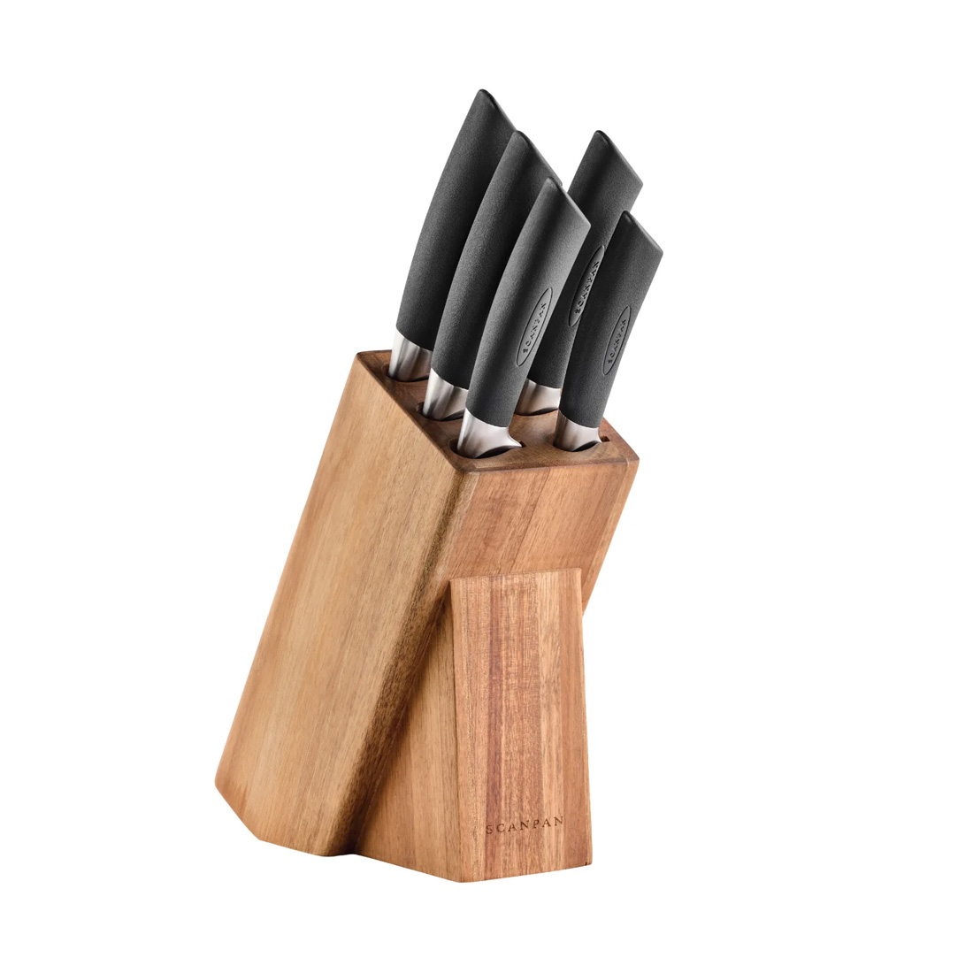 product image - Набір ножів із блоком Scanpan SAX, 6 предметів, світло-коричневий