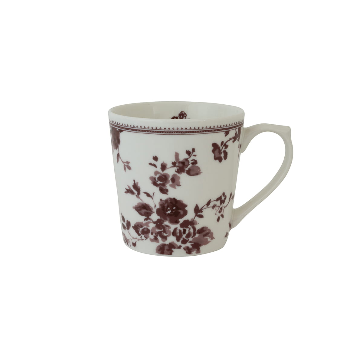 product image - Кухоль порцеляновий Laura Ashley DAMSON ROSE COLLECTABLES, об'єм 0,32 л, білий з бордовими трояндами