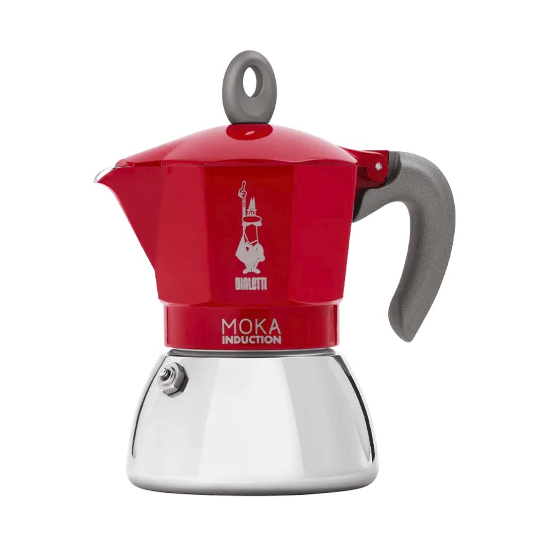 product image - Кофеварка гейзерная Bialetti Moka Induction, на 6 чашек, красный