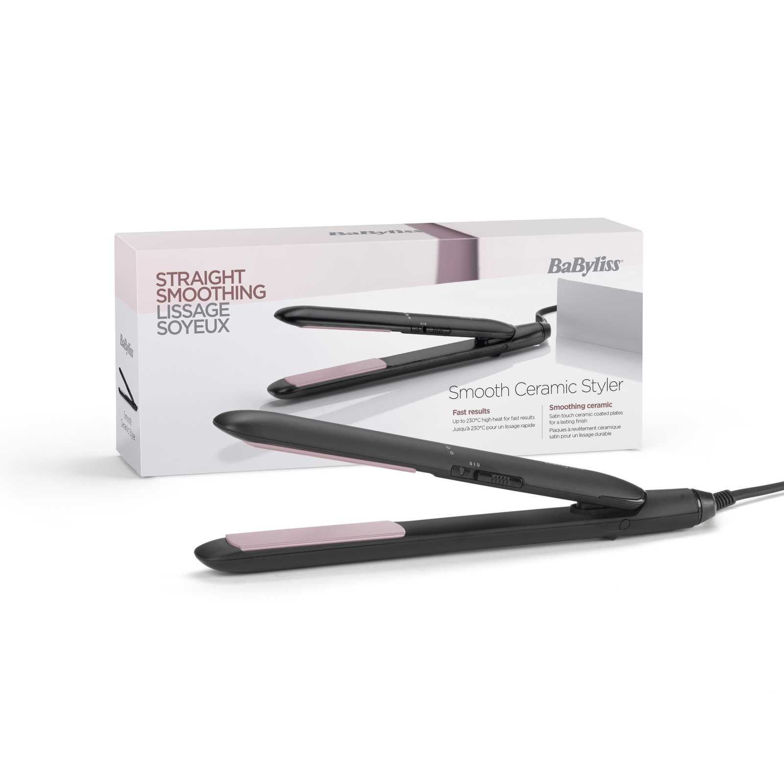 Випрямляч для волосся BaByliss Smooth Ceramic 230, чорний