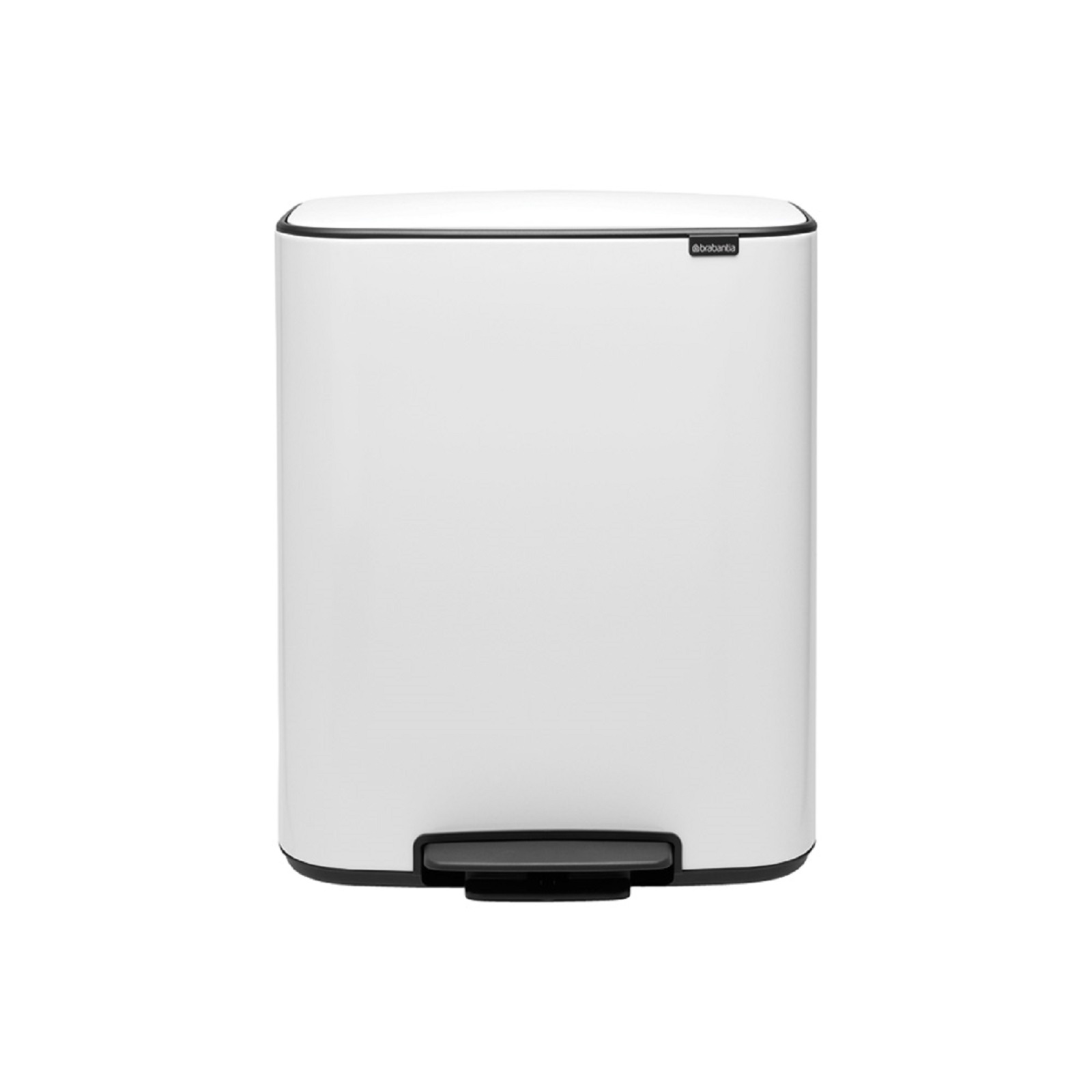 product image - Бак для сміття з педаллю BO PEDAL BIN Brabantia, об'єм 2х30 л, білий