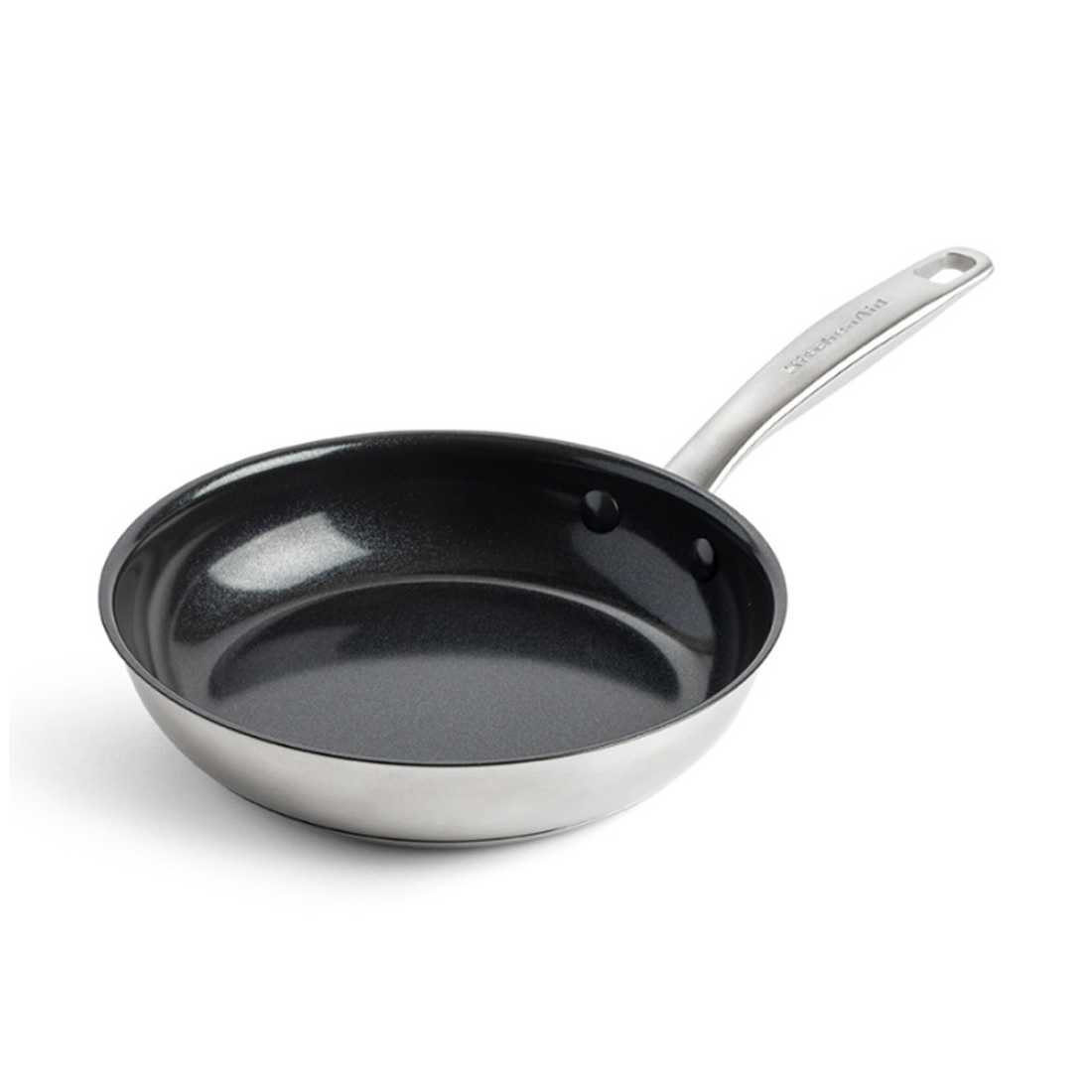 product image - Сковорода з антипригарним покриттям KitchenAid Proline, діаметр 20 см, сріблясто-чорний