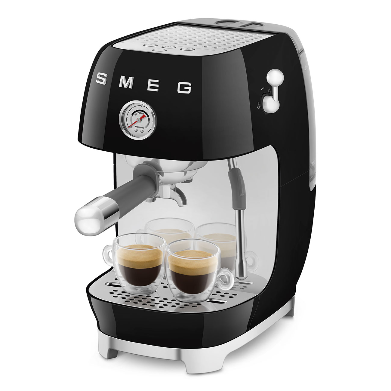 Кавоварка еспресо Smeg 50 Style, 36,4x20,5x29,5 см, чорний