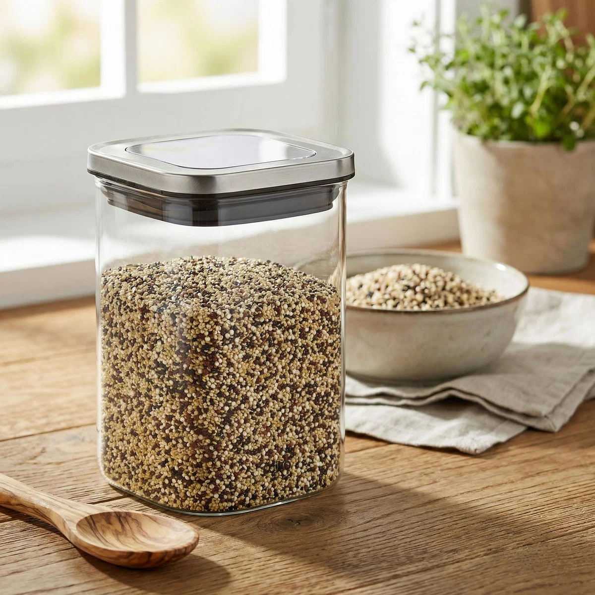 Емкость для хранения сыпучих продуктов Cilio Cubo, объем 1 л, прозрачный