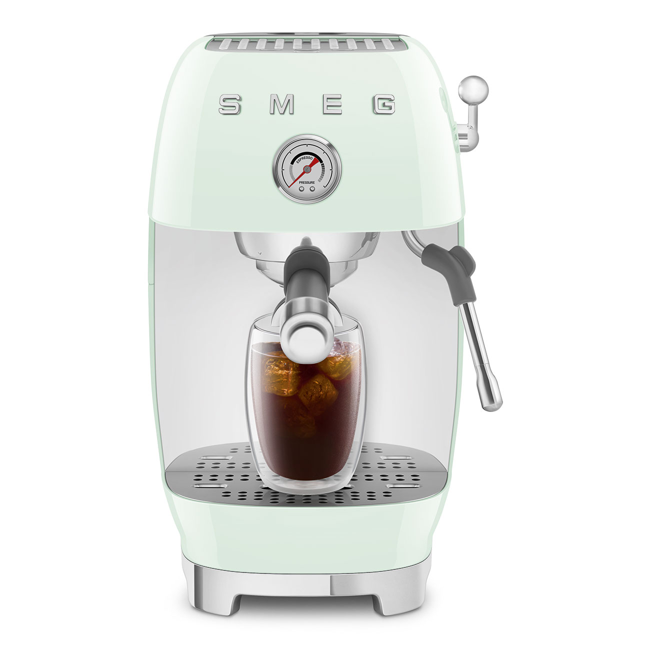 Кавоварка еспресо Smeg 50 Style, 36,4x20,5x29,5 см, пастельно-зелений