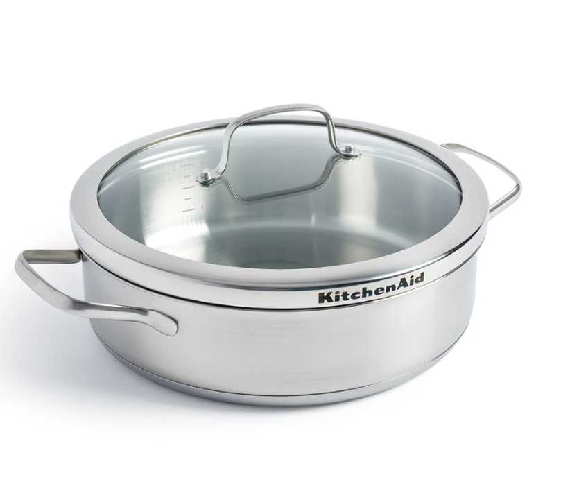 product image - Сотейник із кришкою KitchenAid PROLINE, діаметр 26 см, об'єм 3,6 л, сріблястий