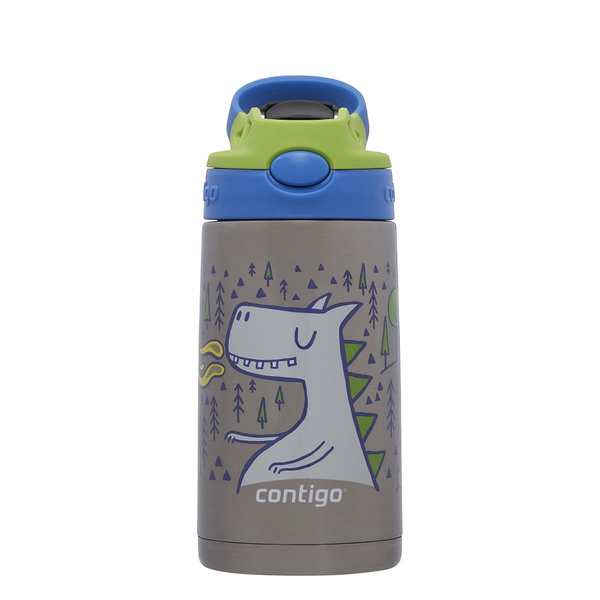 product image - Термобутылка детская Contigo MATCHA DRAGON, объем 0,38 л , серый с рисунком
