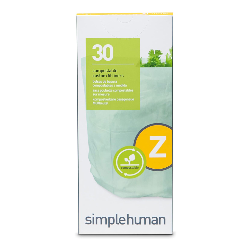 product image - Набор мусорных пакетов компостируемых Simplehuman "Z", объем 4 л, 30 шт, белый