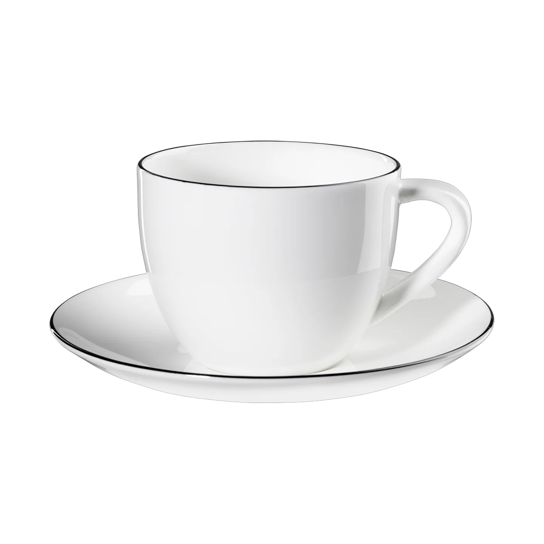 product image - Чашка с блюдцем ASA Selection À table, объем 0,25 л, белый с черным