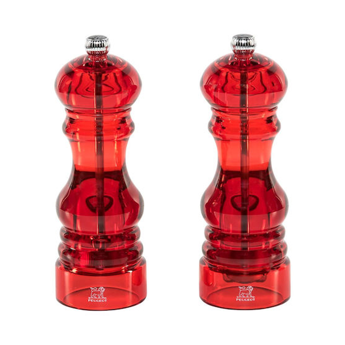 product image - Набор мельниц для соли и перца + воронка для специй Peugeot  Nancy Podium, высота 18 см, красный