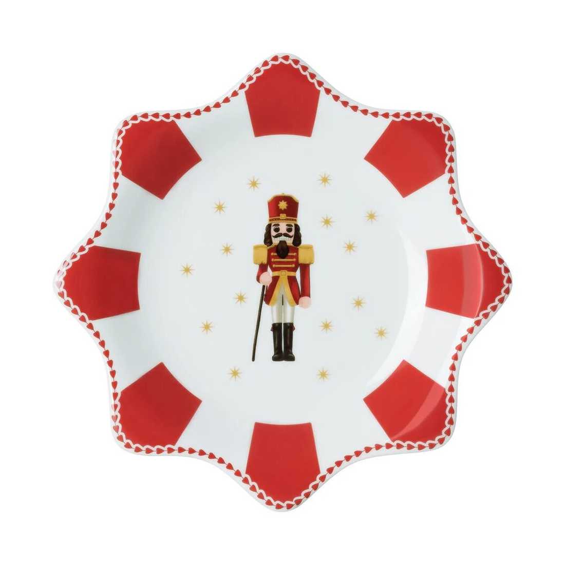 product image - Блюдо фігурне Hutschenreuther CHRISTMAS LOVE, діаметр 20 см, білий з червоним