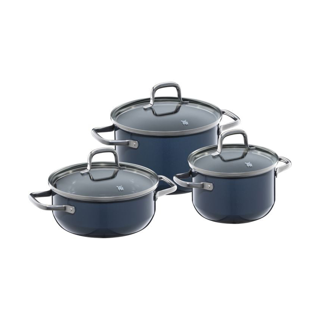 product image - Набор кастрюль с крышками WMF FUSIONTEC ESSENTIAL, синий, 3 шт