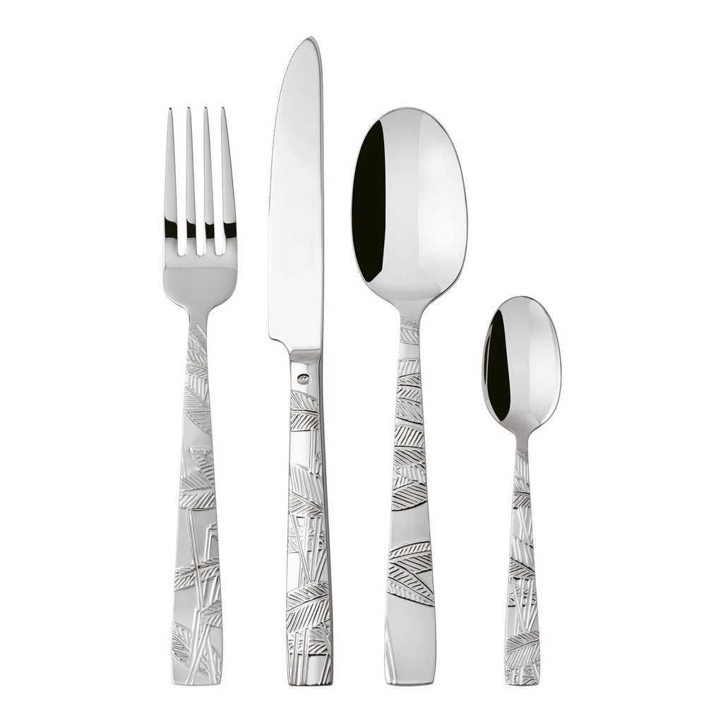 product image - Набор столовых приборов Sambonet Retail JUNGLE, серебристый, 24 предмета, на 6 персон