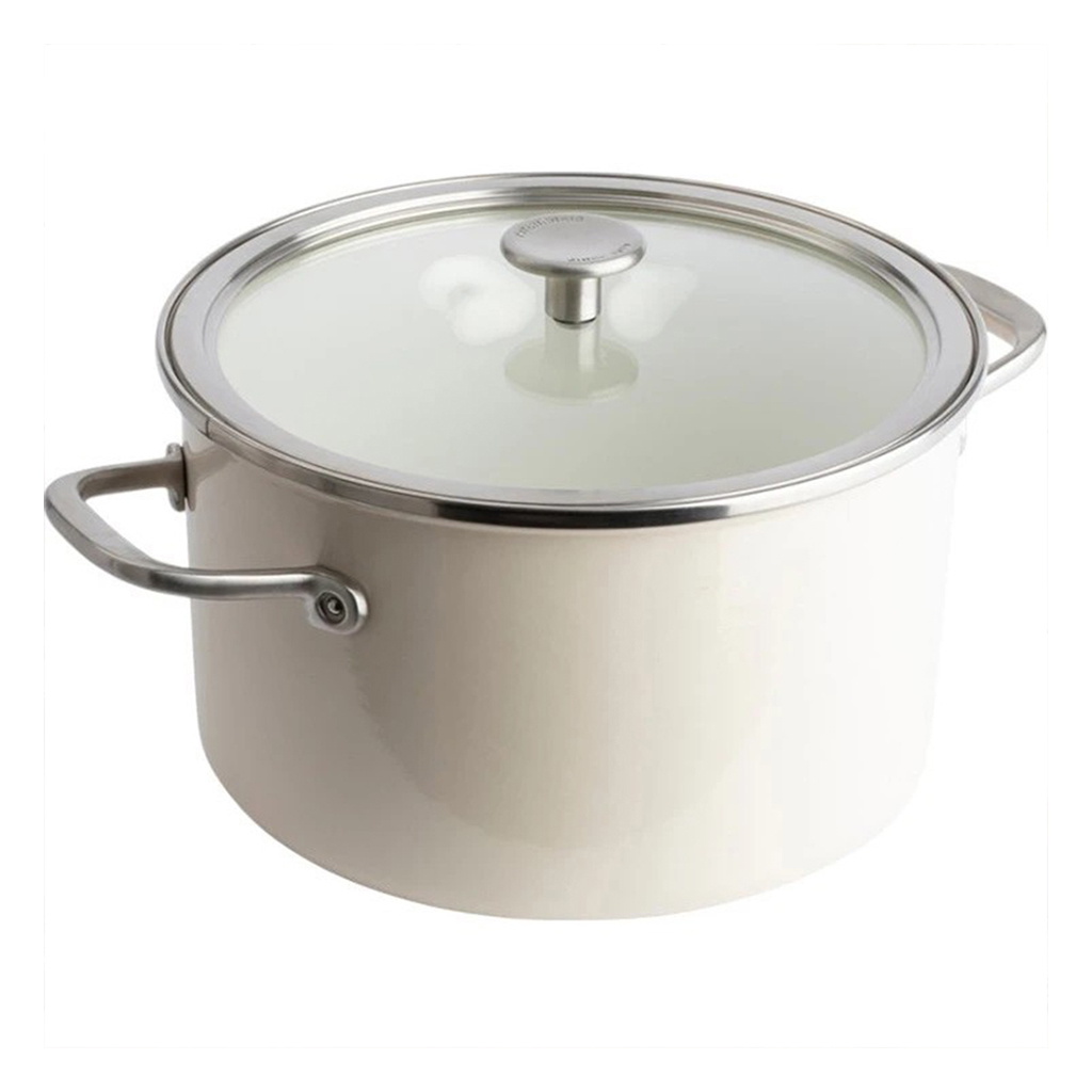 product image - Кастрюля с крышкой KitchenAid Steel Core, объем 6 л, диаметр 24 см, миндальный крем