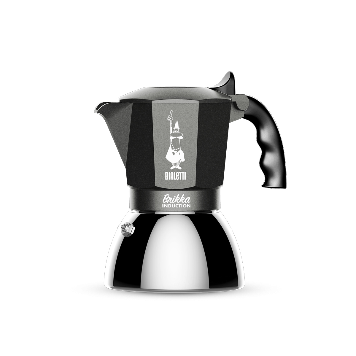 product image - Кофеварка гейзерная Bialetti BRIKKA INDUCTION, на 4 чашки, серо-серебристый