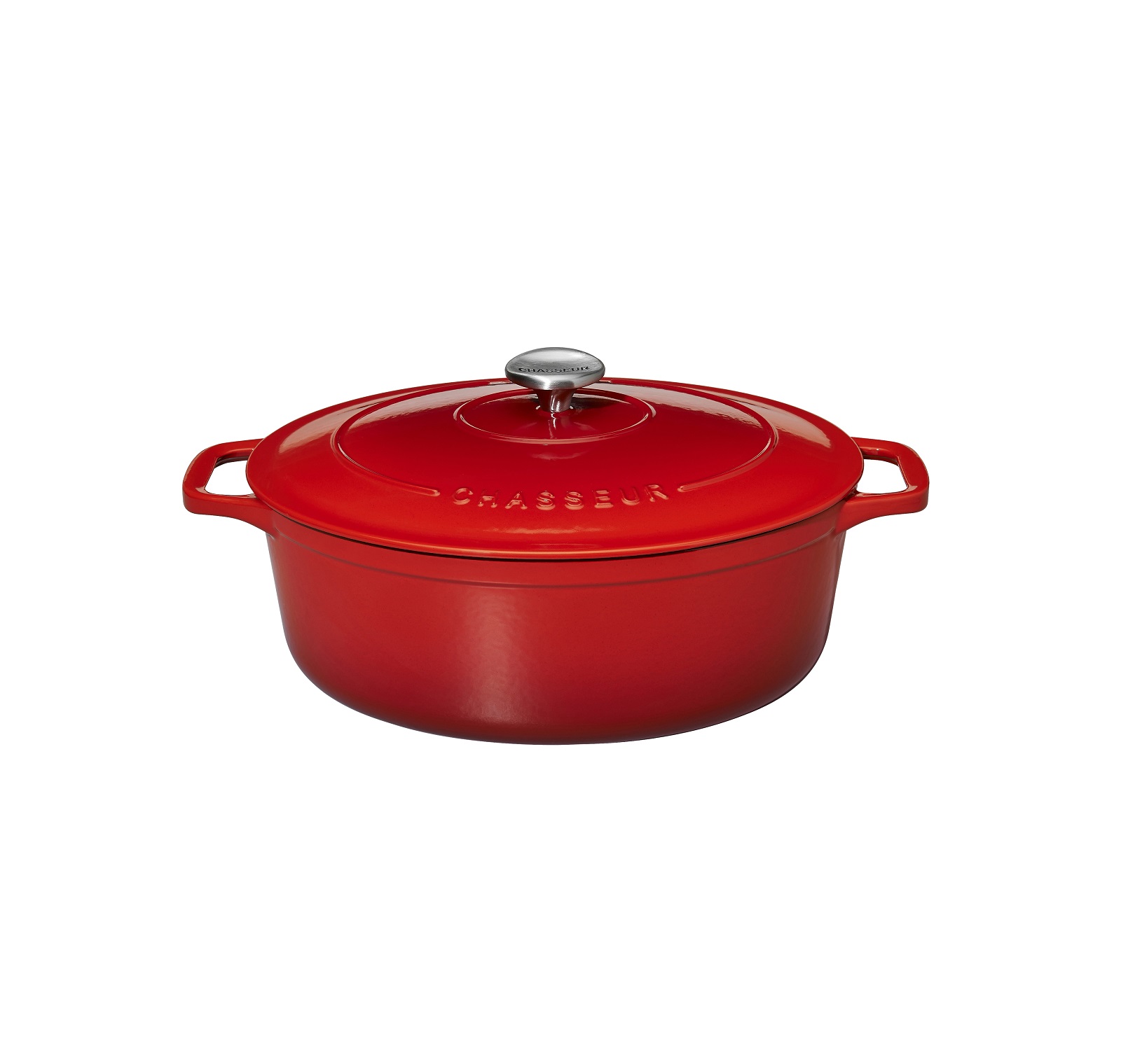 product image - Каструля з кришкою овальна Chasseur OVAL CASSEROLES, об'єм 5 л, висота 37 см, рубіновий