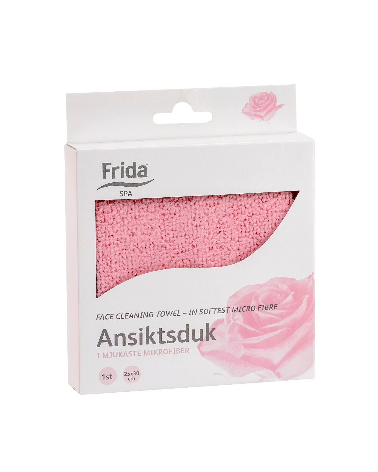 product image - Салфетка очищающая для умывания лица из микрофибры Frida, 25х30 см, 85% полиэстер, 15% нейлон, розовый