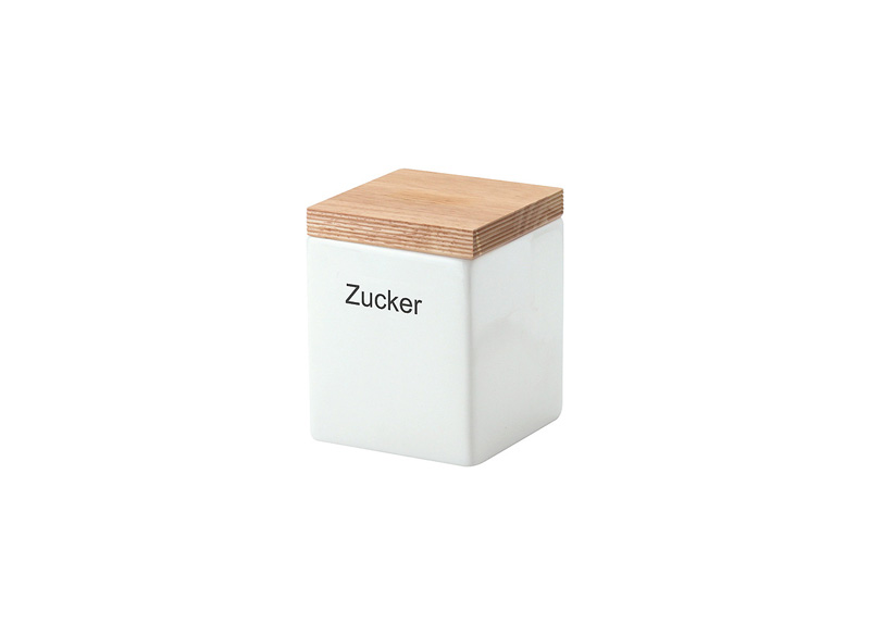 product image - Емкость для хранения с крышкой Continenta, 10x10x12,5 см, белый с бежевым