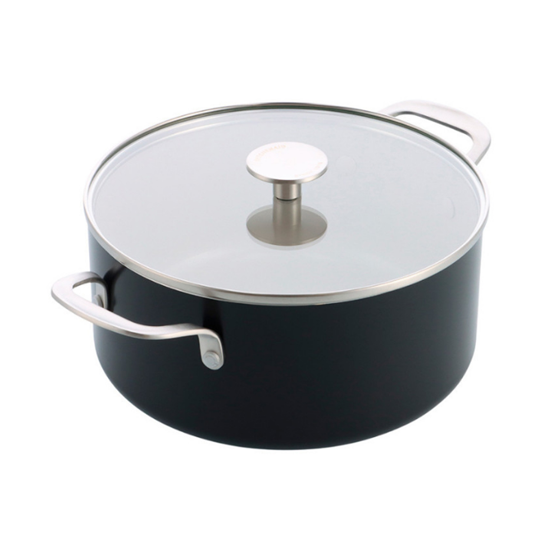 product image - Каструля з кришкою антипригарна KitchenAid Aluminium Ceramic, об'єм 4,9 л, діаметр 24 см, чорний