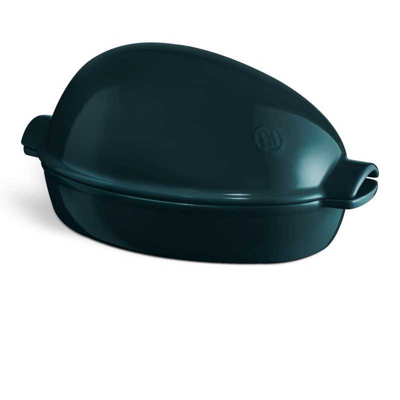 product image - Форма для запікання курки з кришкою Emile Henry OVENWARE, 41,5x27,5 см, темно-синій