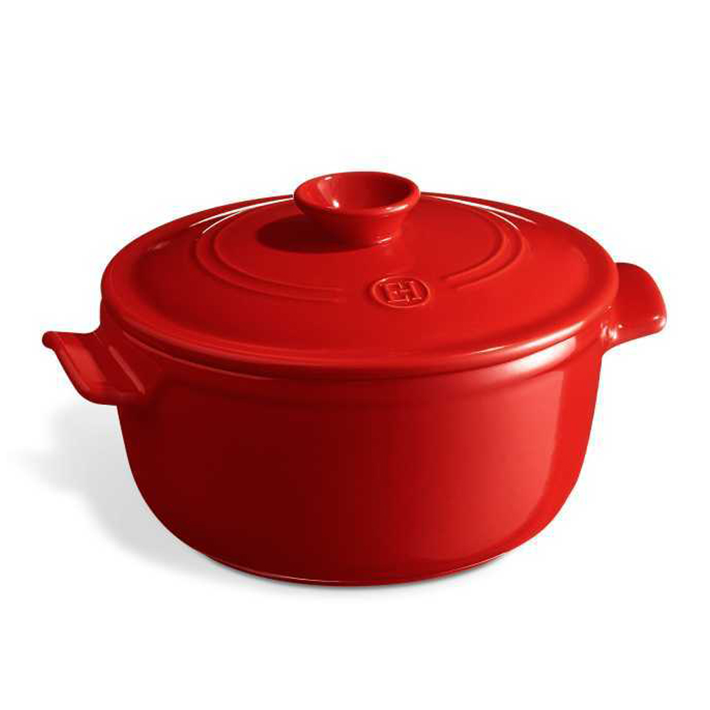 product image - Кастрюля с крышкой Emile Henry, объем 2,5 л, диаметр 22 см, красный