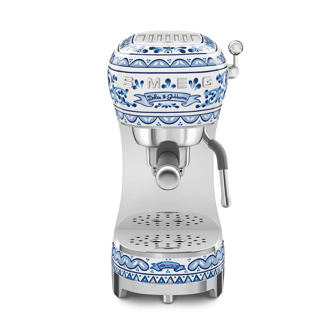 product image - Кофеварка эспрессо Smeg 50 STYLE / BLU MEDITERRANEO в коллаборации с Dolce & Gabbana, разноцветный