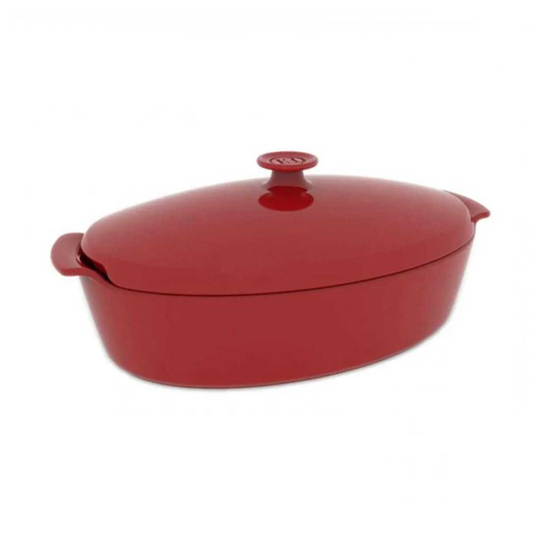 product image - Гусятница керамическая с крышкой Emile Henry Ovenware, объем 5,8 л, красный