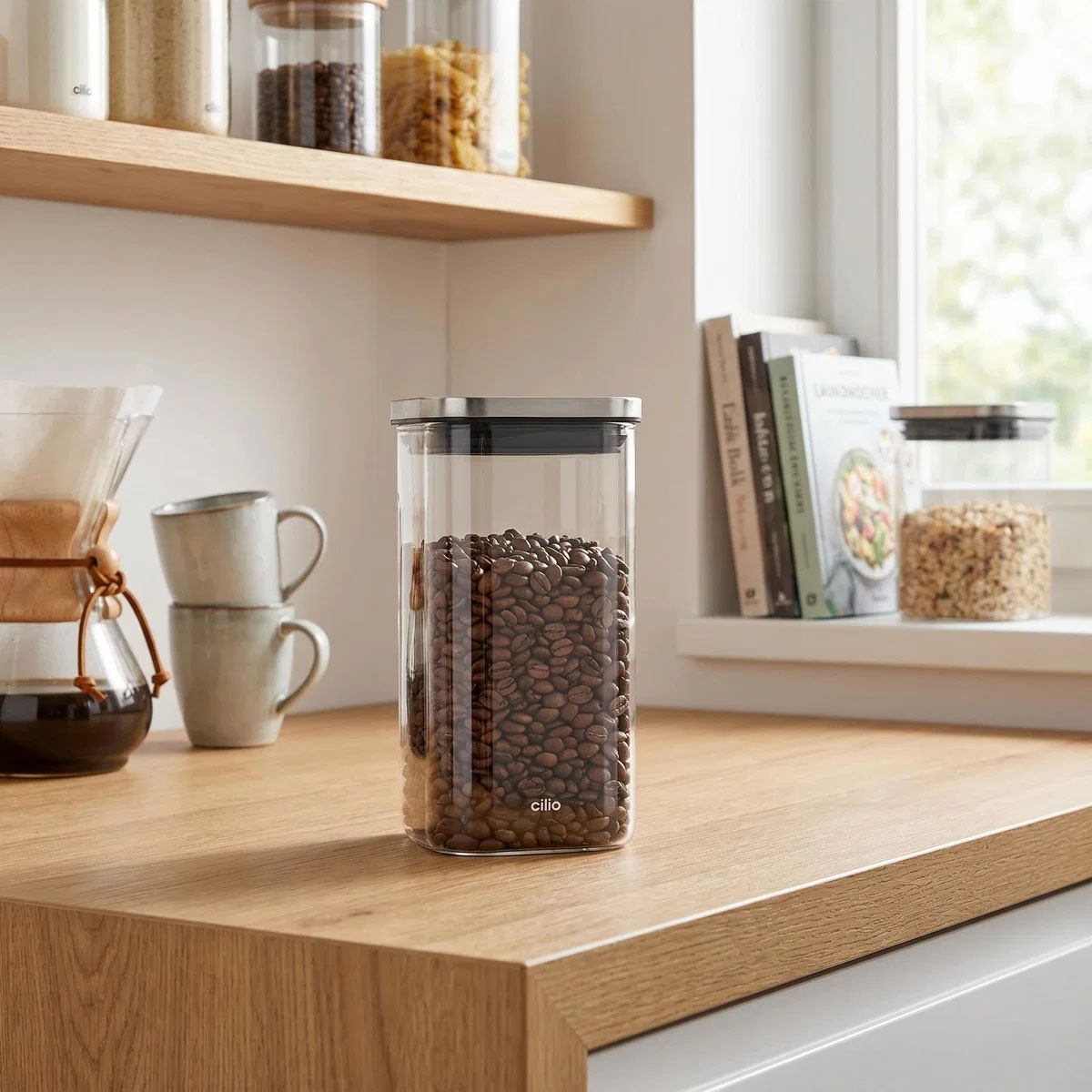 Емкость для хранения сыпучих продуктов Cilio Cubo, объем 1,35 л, прозрачный