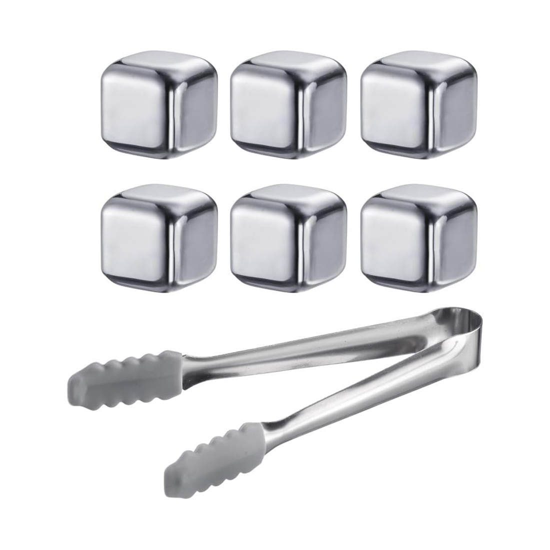 product image - Набір камені для охолодження та щипці Westmark Cosmo, сріблястий, 7 предметів