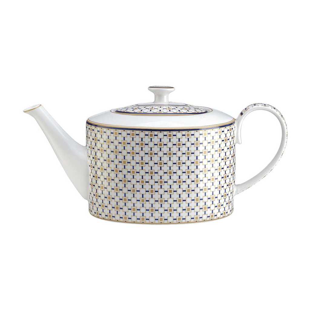 product image - Чайник фарфоровый Pozzi Milano CHARLES, объем 1,2 л, белый с узором