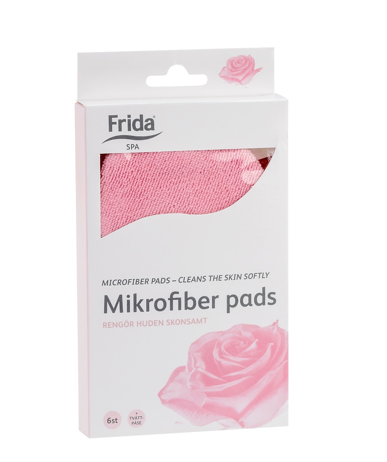 product image - Подушечки для вмивання з мікрофібри Frida, 9х9 см, рожевий, 6 штук