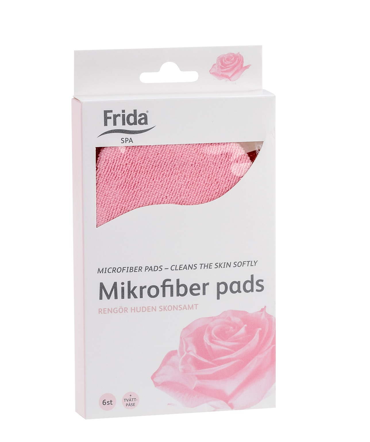 product image - Подушечки для умывания из микрофибры Frida, 9х9 см, розовый, 6 штук