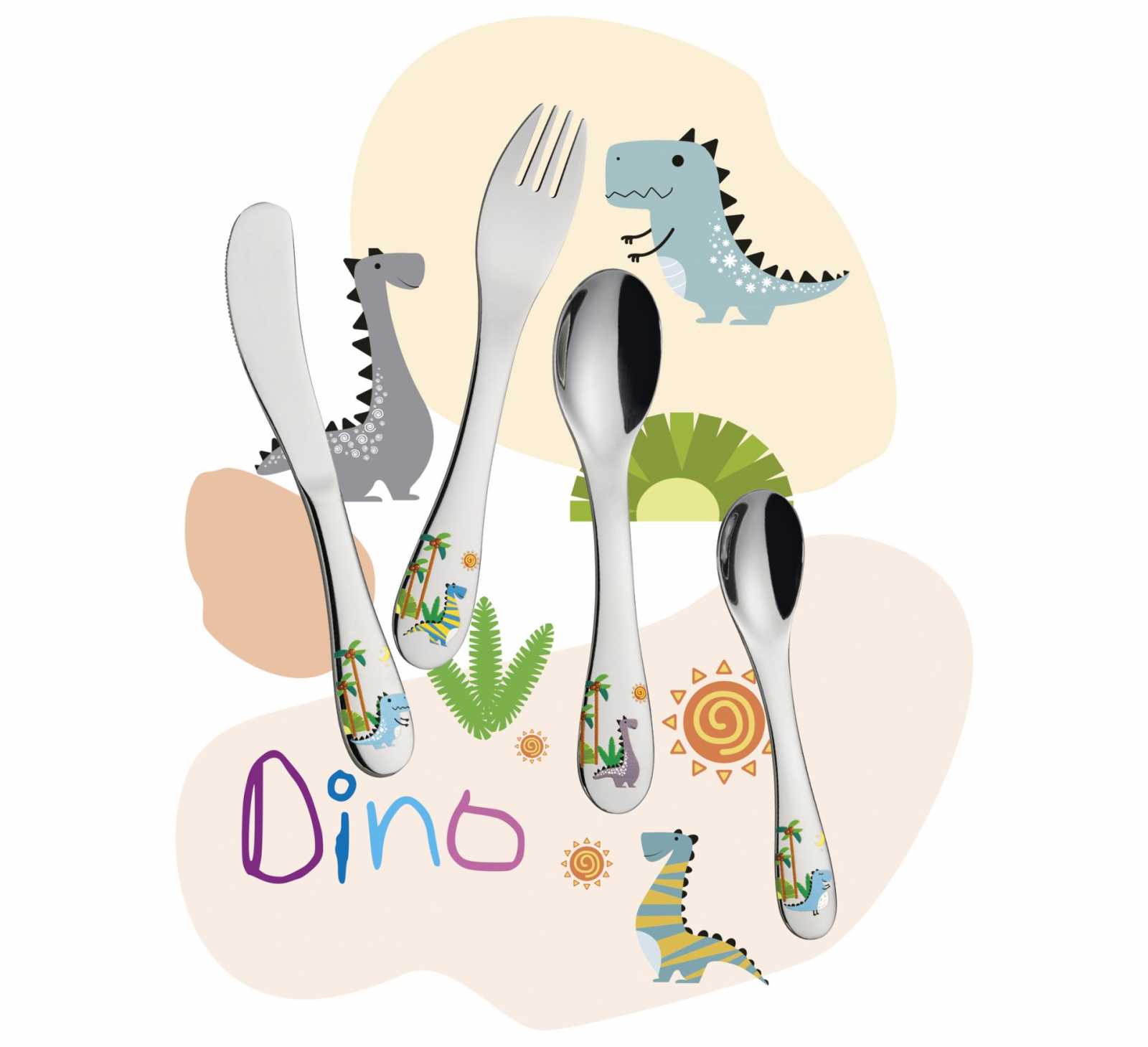Набір дитячих столових приборів Cilio DINO, 4 пр.